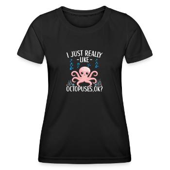 Octopus Outfit Octopus Octopus - Women's Functional T-Shirt - black - Front - AI Model Female 172 light (172cm)