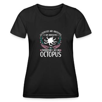 Octopus Outfit Octopus Octopus - Women's Functional T-Shirt - black - Front - AI Model Female 172 light (172cm)