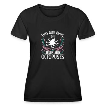 Octopus Outfit Octopus Octopus - Women's Functional T-Shirt - black - Front - AI Model Female 172 light (172cm)