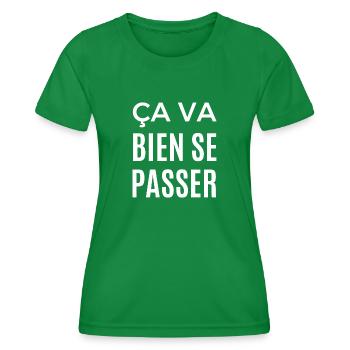ça va bien se passer - T-shirt sport Femme - vert - Devant - AI Model Female 172 dark (172cm)