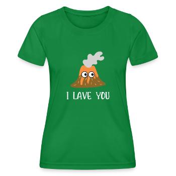 I lave you - T-shirt sport Femme - vert - Devant - AI Model Female 172 dark (172cm)