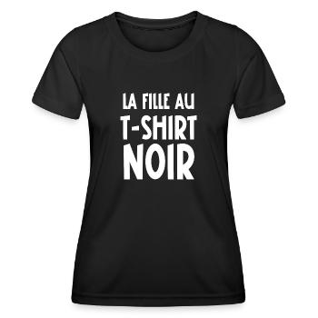la fille au t-shirt noir - T-shirt sport Femme - noir - Devant - AI Model Female 172 light (172cm)