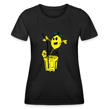 zitrone pinkelt limonade - Frauen Funktions-T-Shirt - Schwarz - Vorne - AI Model Female 172 light (172cm)