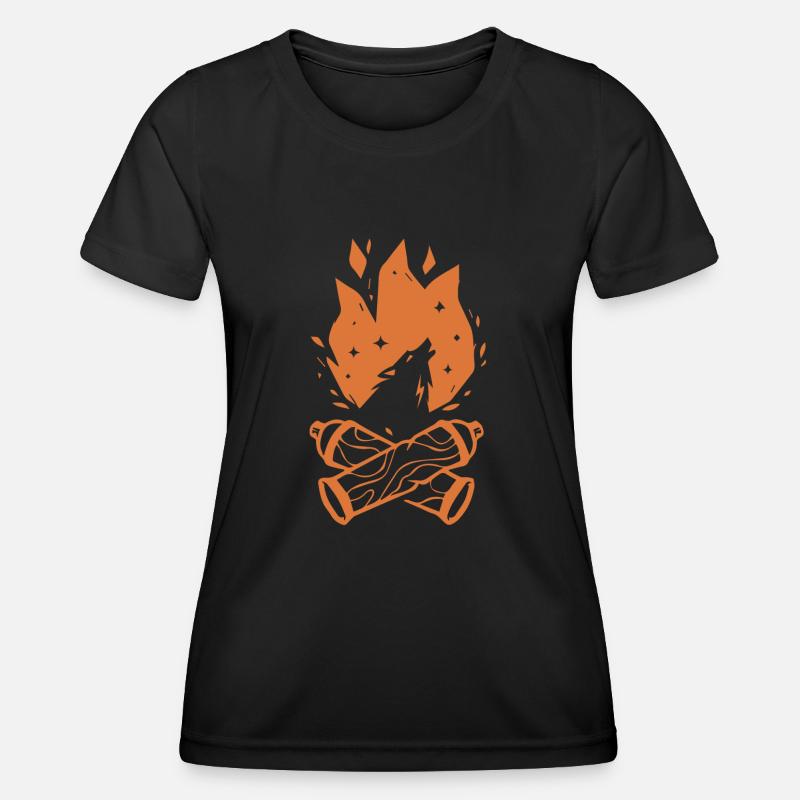 Spray Can Fire - Wolf - Women's Functional T-Shirt - black