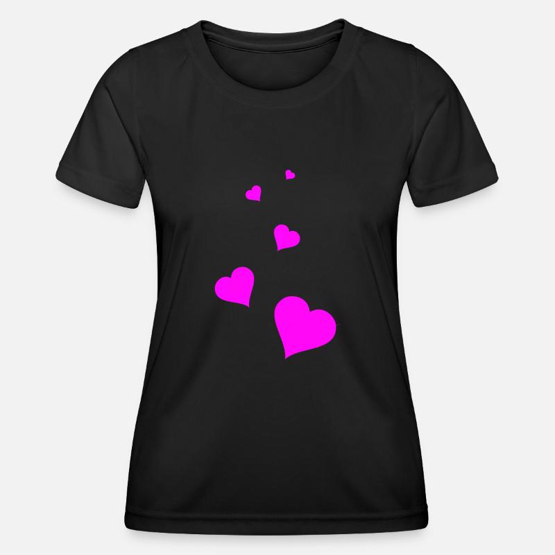 Hearts pink - Women's Functional T-Shirt - black