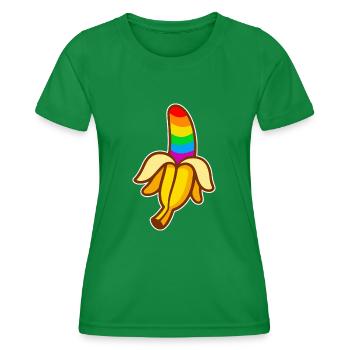 LGBT Rainbow Gay Heart Homosexuality - Women's Functional T-Shirt - kelly green - Front - AI Model Female 172 dark (172cm)