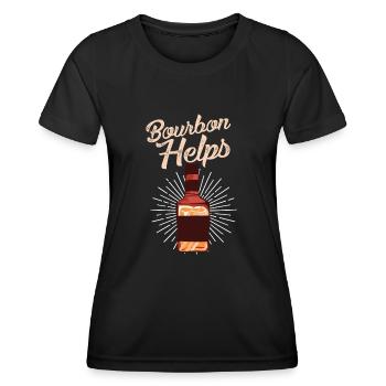 Bourbon hilft - Frauen Funktions-T-Shirt - Schwarz - Vorne - AI Model Female 172 light (172cm)