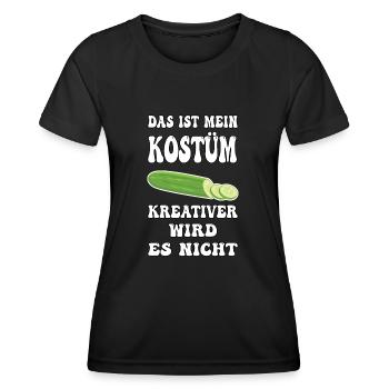 Gurken Karneval schnelles Kostüm, kreativer wird's - Frauen Funktions-T-Shirt - Schwarz - Vorne - AI Model Female 172 light (172cm)