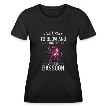 Bassoonist design for woodwind orchestra - Women's Functional T-Shirt - black - Front - AI Model Female 172 light (172cm)