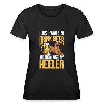 Australian Cattle Dog Red Blue Heeler - Frauen Funktions-T-Shirt - Schwarz - Vorne - AI Model Female 172 light (172cm)