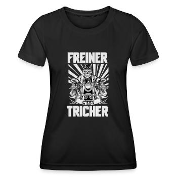 freiner c'est tricher - T-shirt sport Femme - noir - Devant - AI Model Female 172 light (172cm)