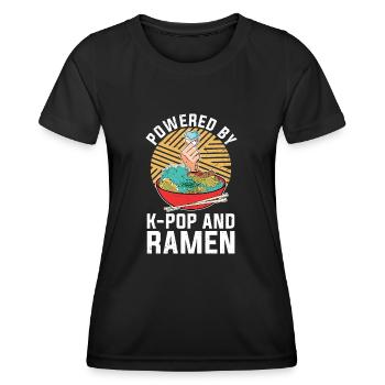 Empowered by K Pop and Ramen Funny K Pop - Women's Functional T-Shirt - black - Front - AI Model Female 172 light (172cm)