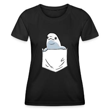 Weißwal Beluga Wal - Frauen Funktions-T-Shirt - Schwarz - Vorne - AI Model Female 172 light (172cm)