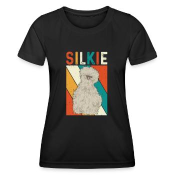 Seidenhuhn Poulet soyeux - T-shirt sport Femme - noir - Devant - AI Model Female 172 light (172cm)