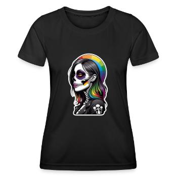 Halloween - Rock & Regenbogen - Frauen Funktions-T-Shirt - Schwarz - Vorne - AI Model Female 172 light (172cm)