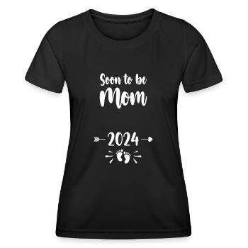 Mom Soon To Be Mommy 2024 Mother Pregnant Kids Mot - Women's Functional T-Shirt - black - Front - AI Model Female 172 light (172cm)