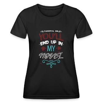 Editer Fun School Book Lover Statement Sayings - Women's Functional T-Shirt - black - Front - AI Model Female 172 light (172cm)