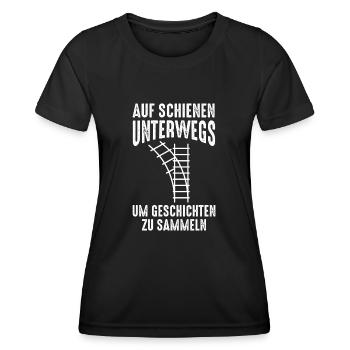 Model Railroad Model Train Train Railroad Railroad Railroad Railroad Model Train Model Train Model T - Women's Functional T-Shirt - black - Front - AI Model Female 172 light (172cm)
