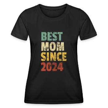 Beste Mama seit 2024 Muttertag Geburtstagszitat - Frauen Funktions-T-Shirt - Schwarz - Vorne - AI Model Female 172 light (172cm)