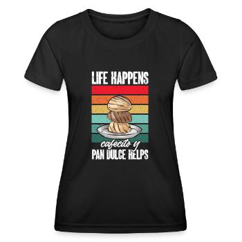 Concha Hispanic Mexikanisch Pan Dulce - Frauen Funktions-T-Shirt - Schwarz - Vorne - AI Model Female 172 light (172cm)
