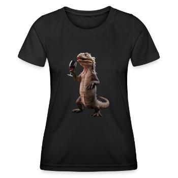 Komodo Wein - Frauen Funktions-T-Shirt - Schwarz - Vorne - AI Model Female 172 light (172cm)