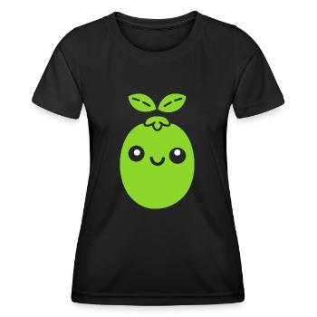Erbse - Frauen Funktions-T-Shirt - Schwarz - Vorne - AI Model Female 172 light (172cm)