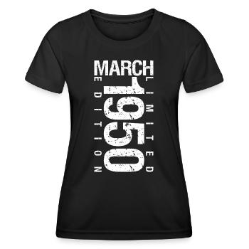 March 1950 March Anniversary March 1950 - Women's Functional T-Shirt - black - Front - AI Model Female 172 light (172cm)
