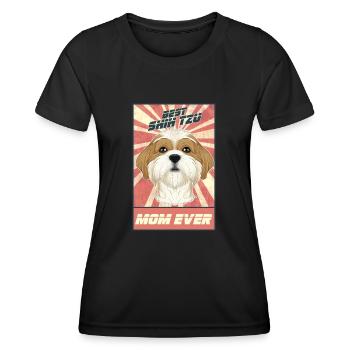 Meilleure maman Shih Tzu Jamais Amoureux de Shih Tzu - T-shirt sport Femme - noir - Devant - AI Model Female 172 light (172cm)