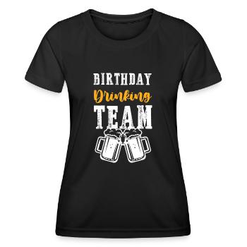 Équipe de consommation d’anniversaire - T-shirt sport Femme - noir - Devant - AI Model Female 172 light (172cm)