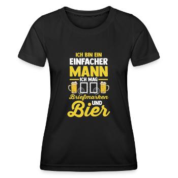 Philatelie Briefmarkensammlung Briefmarkensammler - Frauen Funktions-T-Shirt - Schwarz - Vorne - AI Model Female 172 light (172cm)