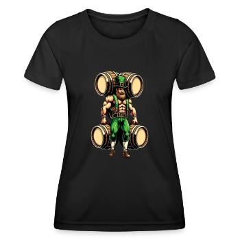 Strong Leprechaun (Irish Leprechaun) - Women's Functional T-Shirt - black - Front - AI Model Female 172 light (172cm)