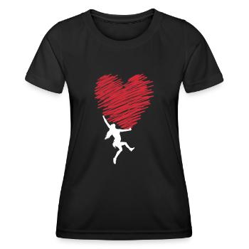 escalade, bloc, escalade, montagne, alpinisme - T-shirt sport Femme - noir - Devant - AI Model Female 172 light (172cm)