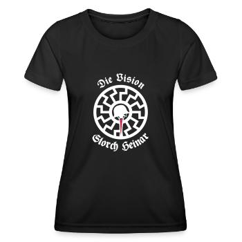 Überzieher "Weiße Sonne" - Frauen Funktions-T-Shirt - Schwarz - Vorne - AI Model Female 172 light (172cm)