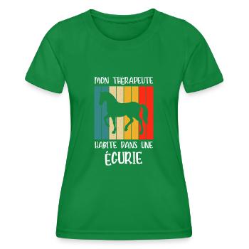 mon thérapeute habite une écurie - T-shirt sport Femme - vert - Devant - AI Model Female 172 dark (172cm)