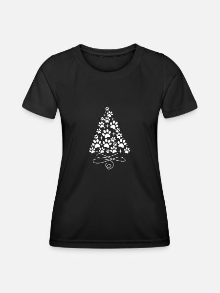 CHRISTMAS paws design xmas - Women's Functional T-Shirt - black