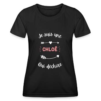 Je suis une Chloé qui déchire - T-shirt sport Femme - noir - Devant - AI Model Female 172 light (172cm)