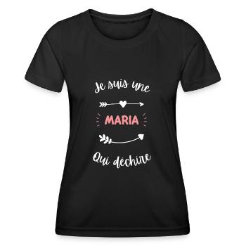 Je suis une Maria qui déchire - T-shirt sport Femme - noir - Devant - AI Model Female 172 light (172cm)