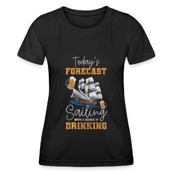 Segelschiff Meer Anker Urlaub - Frauen Funktions-T-Shirt - Schwarz - Vorne - AI Model Female 172 light (172cm)