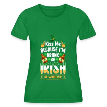 Irish Pub Shamrock Travel Holidays - Women's Functional T-Shirt - kelly green - Front - AI Model Female 172 dark (172cm)