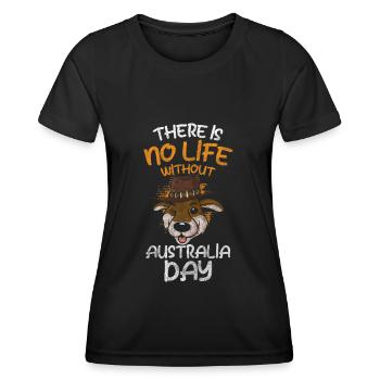 Australien Koala Flagge Urlaubsland - Frauen Funktions-T-Shirt - Schwarz - Vorne - AI Model Female 172 light (172cm)