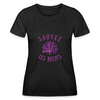 SAUVEZ LES RÉCIFS - CORAIL VIOLET - T-shirt sport Femme - noir - Devant - AI Model Female 172 light (172cm)