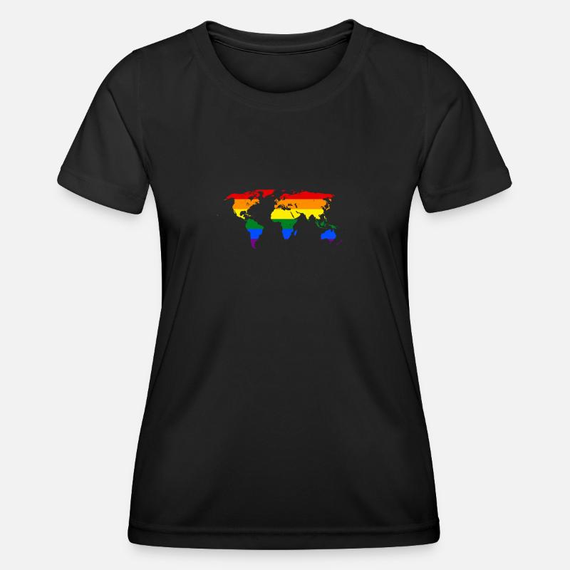 LGBT WORLD MAP - Women's Functional T-Shirt - black