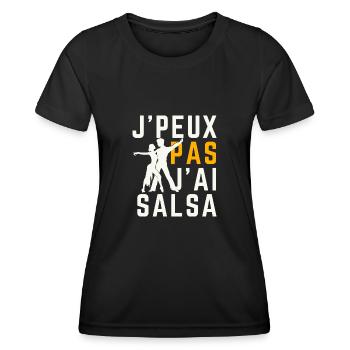Ich kann keine Salsa - Frauen Funktions-T-Shirt - Schwarz - Vorne - AI Model Female 172 light (172cm)