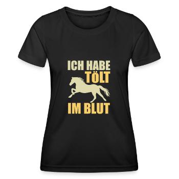 Isländer Islandpferd Islandpferde Geschenk - Frauen Funktions-T-Shirt - Schwarz - Vorne - AI Model Female 172 light (172cm)