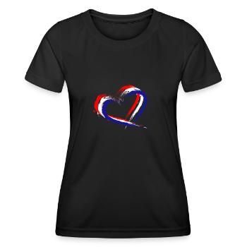 Herz Bürste Flagge Kroatiens Urlaub Kroatien - T-shirt sport Femme - noir - Devant - AI Model Female 172 light (172cm)