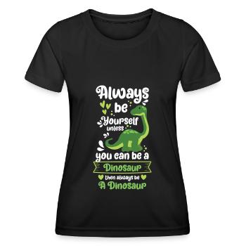 Urzeit Stegosaurus Rex Raptor - Frauen Funktions-T-Shirt - Schwarz - Vorne - AI Model Female 172 light (172cm)