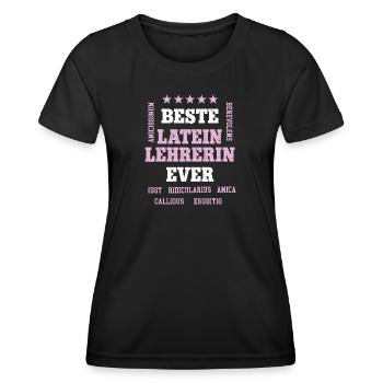 Beste Lateinlehrerin Geburtstag Latein Lehrerin - Frauen Funktions-T-Shirt - Schwarz - Vorne - AI Model Female 172 light (172cm)