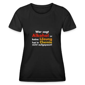 Chemie shirt Alkohol - Frauen Funktions-T-Shirt - Schwarz - Vorne - AI Model Female 172 light (172cm)
