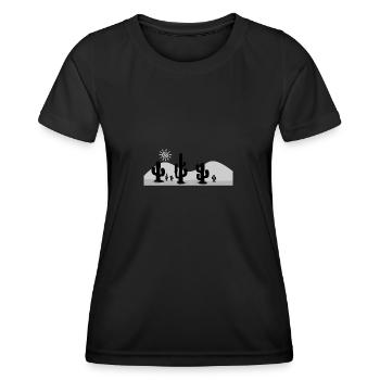 Kaktus Wüste - Frauen Funktions-T-Shirt - Schwarz - Vorne - AI Model Female 172 light (172cm)