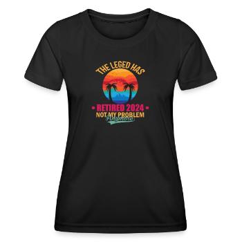 La légende a pris sa retraite 2024 n’est plus mon problème - T-shirt sport Femme - noir - Devant - AI Model Female 172 light (172cm)